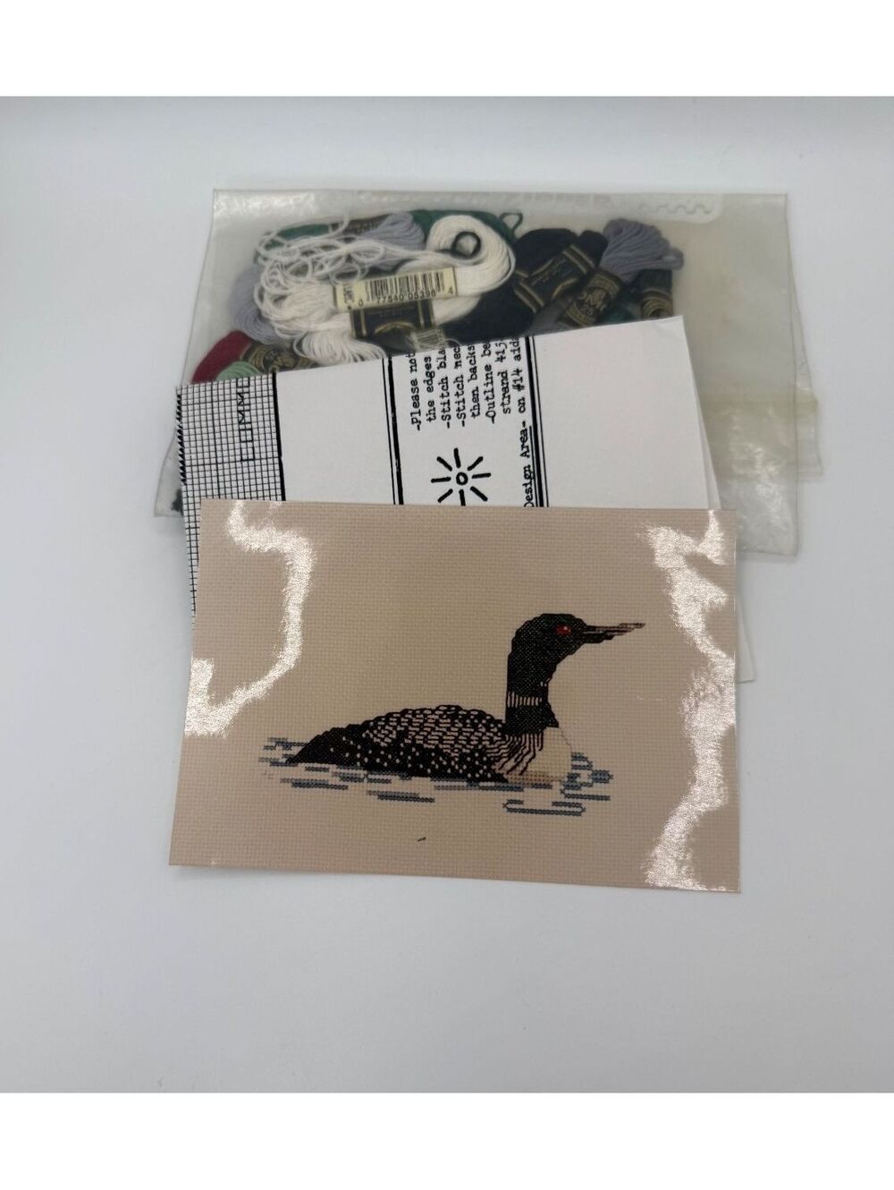 Vintage Common Loon Hand Embroidery Needlework Craft Kit Bird